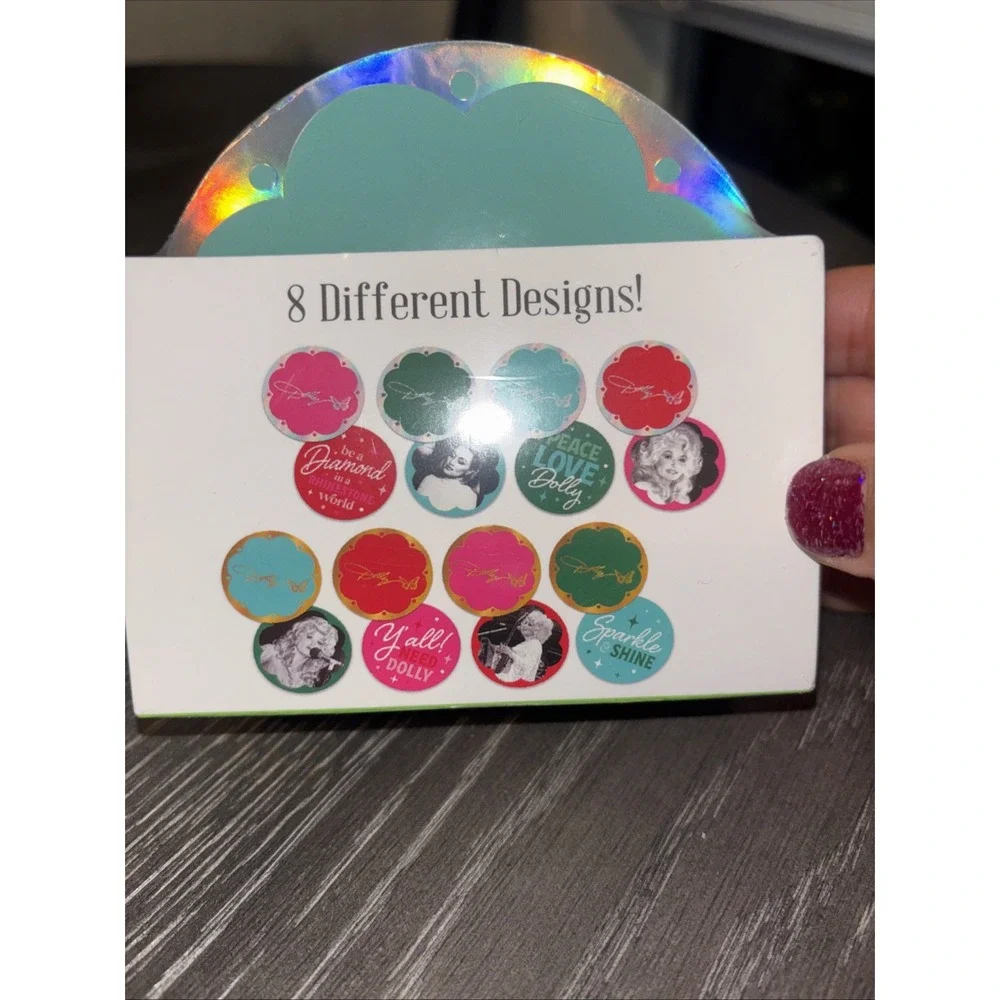 Dolly Parton Christmas Cheer Round Paper Coasters 4in 8 Count Party Favors (NEW)
